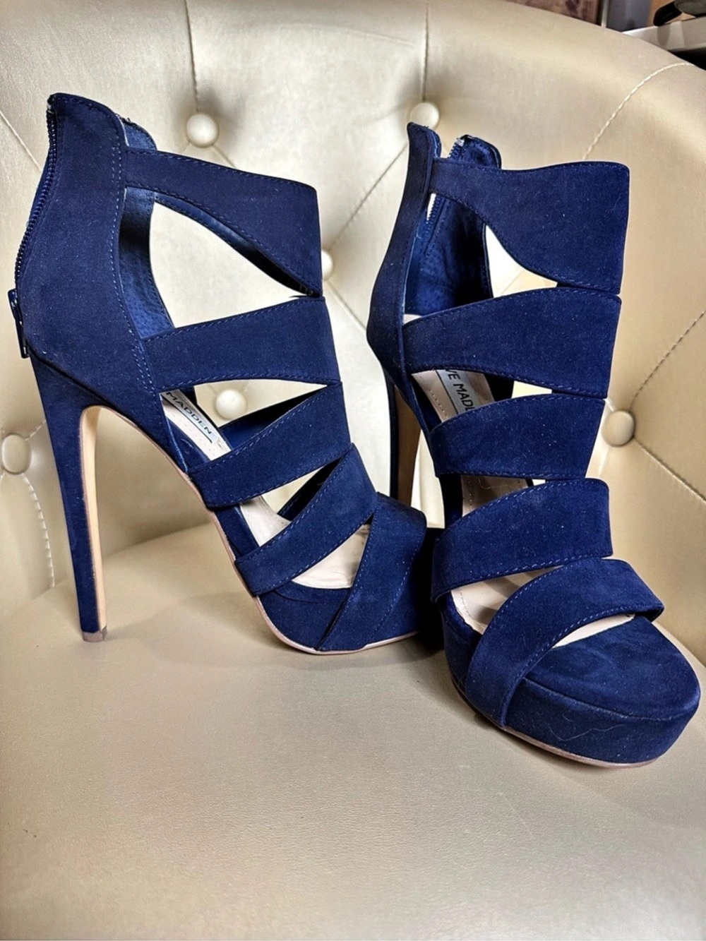 Steve Madden Blue Strappy Stiletto Heels